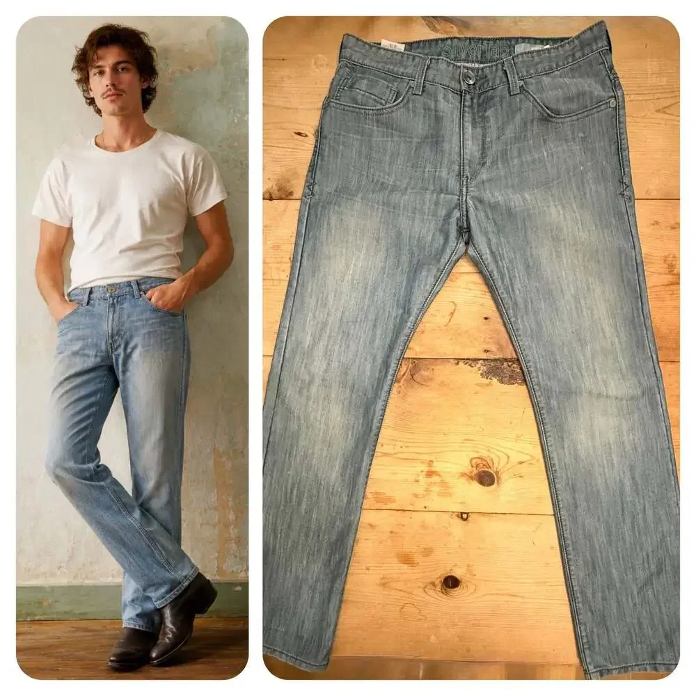 Levi's SilverTab Slim Straight Light Wash Jeans 32x30
